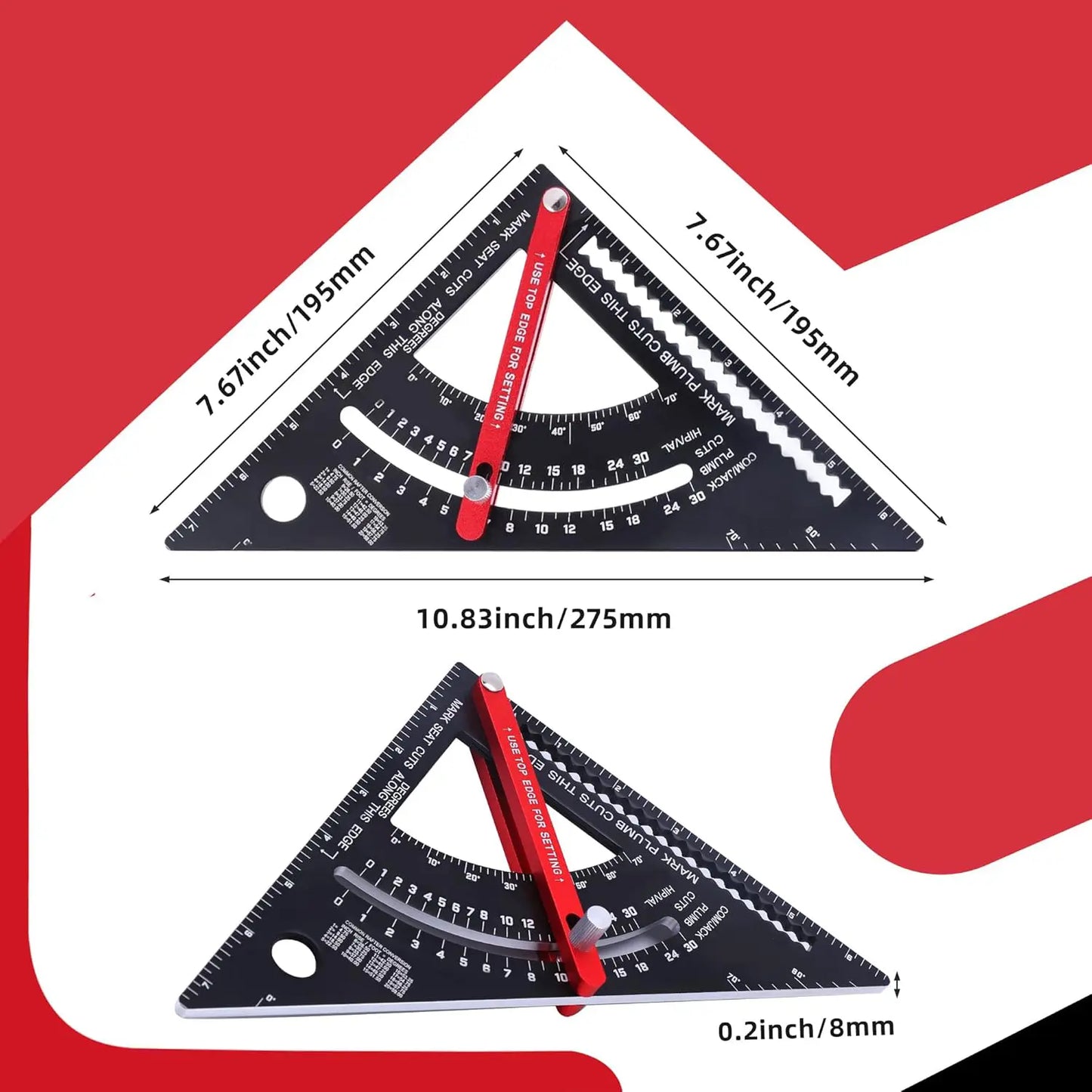 Adjustable Angle Carpenter Ruler