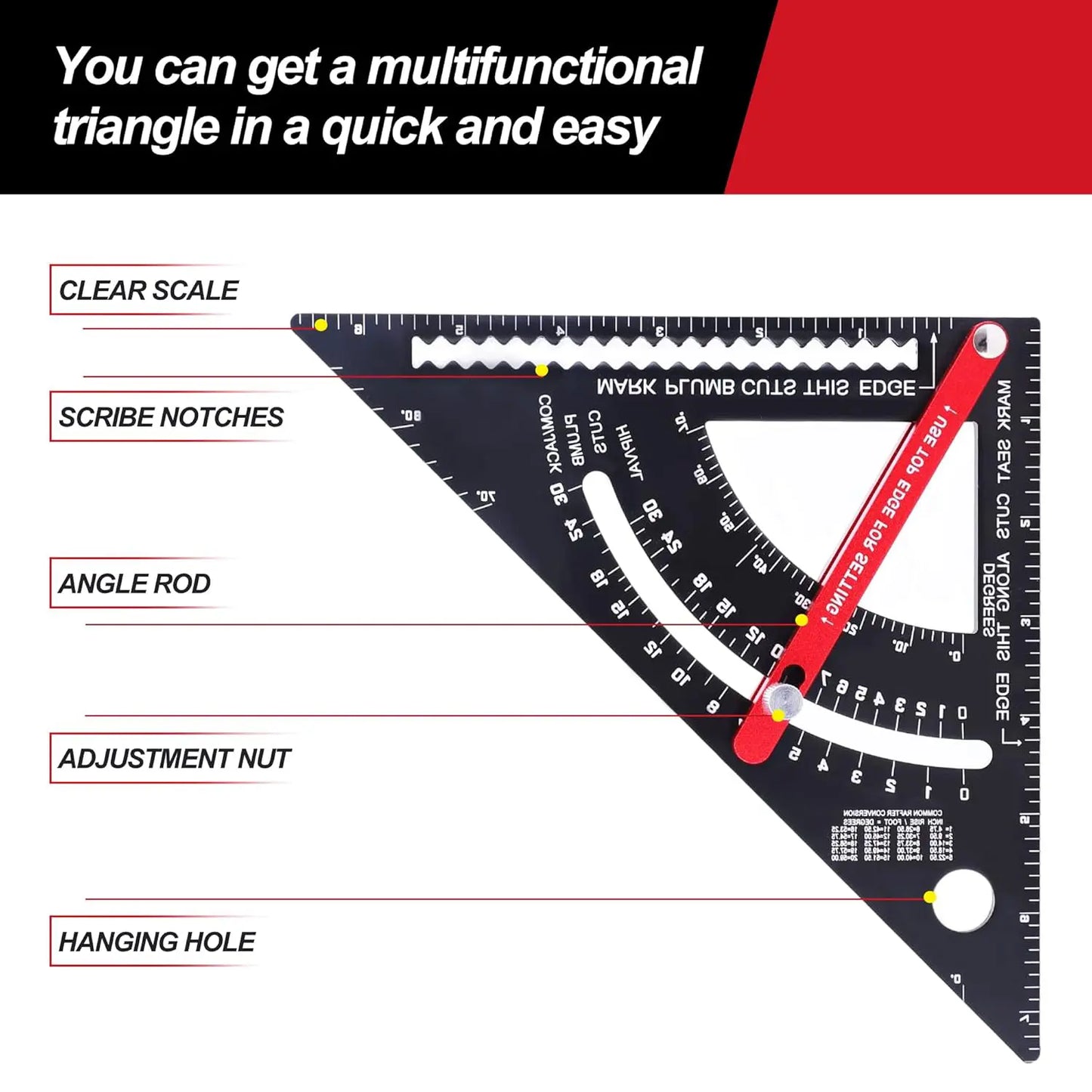 Adjustable Angle Carpenter Ruler